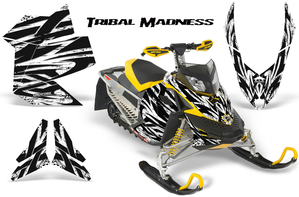 Skidoo REV XP Graphics Kit Tribal Madness White YB